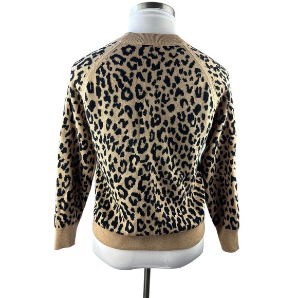 J. Crew Boyfriend Crewneck Sweater Leopard Print Re-Imagined Wool AK037 Small - Picture 8 of 14